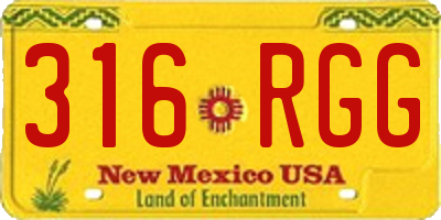 NM license plate 316RGG