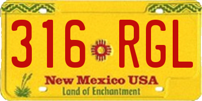 NM license plate 316RGL