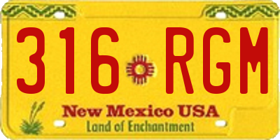 NM license plate 316RGM