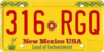 NM license plate 316RGQ