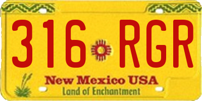 NM license plate 316RGR