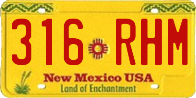 NM license plate 316RHM