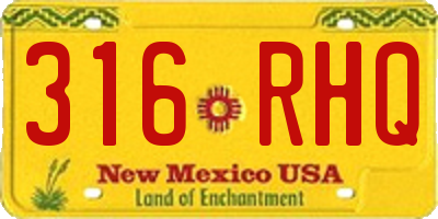 NM license plate 316RHQ