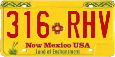 NM license plate 316RHV