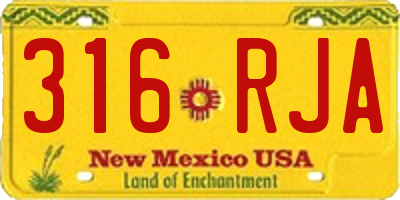 NM license plate 316RJA