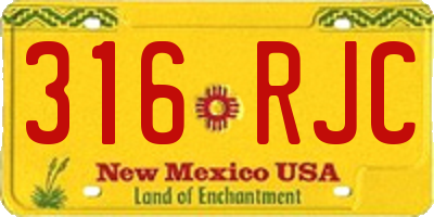 NM license plate 316RJC