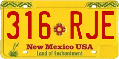 NM license plate 316RJE