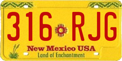 NM license plate 316RJG