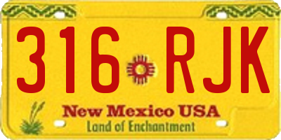 NM license plate 316RJK