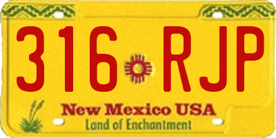 NM license plate 316RJP