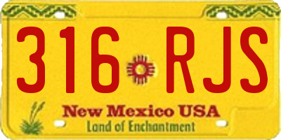 NM license plate 316RJS