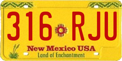 NM license plate 316RJU
