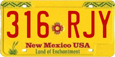 NM license plate 316RJY