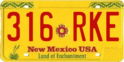 NM license plate 316RKE
