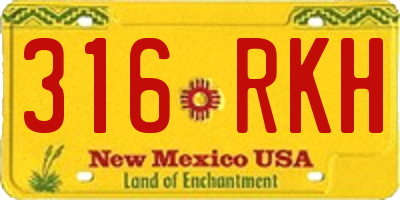 NM license plate 316RKH