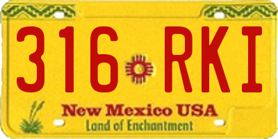 NM license plate 316RKI