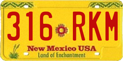 NM license plate 316RKM