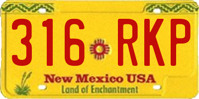 NM license plate 316RKP