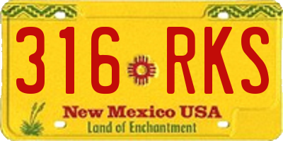 NM license plate 316RKS