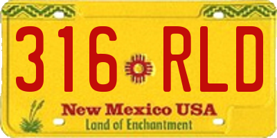 NM license plate 316RLD