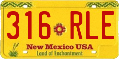 NM license plate 316RLE