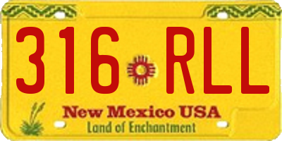NM license plate 316RLL
