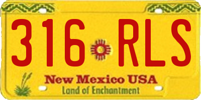 NM license plate 316RLS