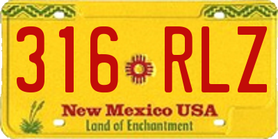 NM license plate 316RLZ