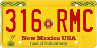 NM license plate 316RMC