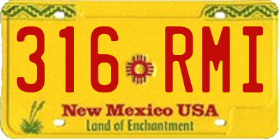 NM license plate 316RMI