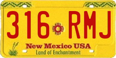NM license plate 316RMJ