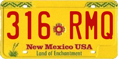 NM license plate 316RMQ