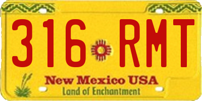 NM license plate 316RMT