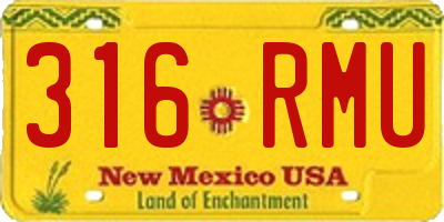 NM license plate 316RMU