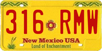 NM license plate 316RMW
