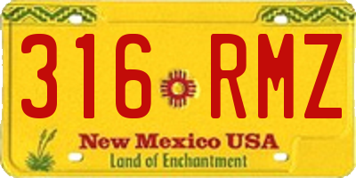 NM license plate 316RMZ