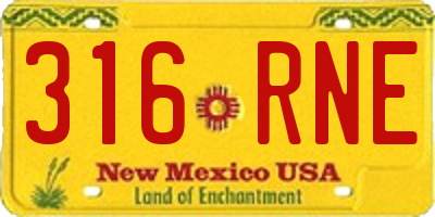 NM license plate 316RNE
