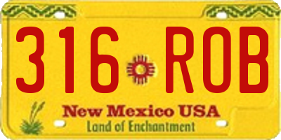 NM license plate 316ROB
