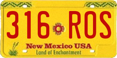 NM license plate 316ROS