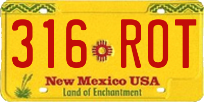 NM license plate 316ROT