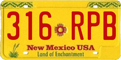 NM license plate 316RPB