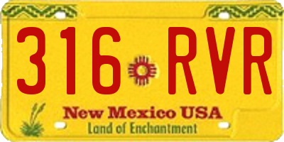 NM license plate 316RVR