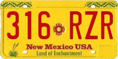 NM license plate 316RZR