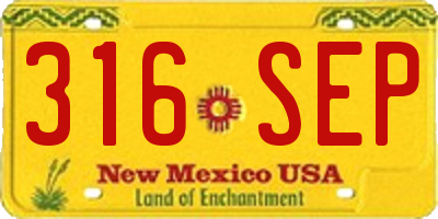NM license plate 316SEP