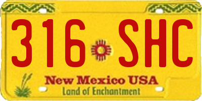 NM license plate 316SHC