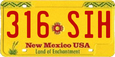 NM license plate 316SIH