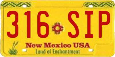 NM license plate 316SIP