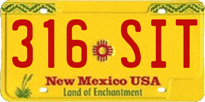 NM license plate 316SIT