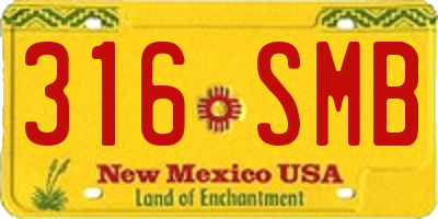 NM license plate 316SMB