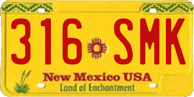 NM license plate 316SMK